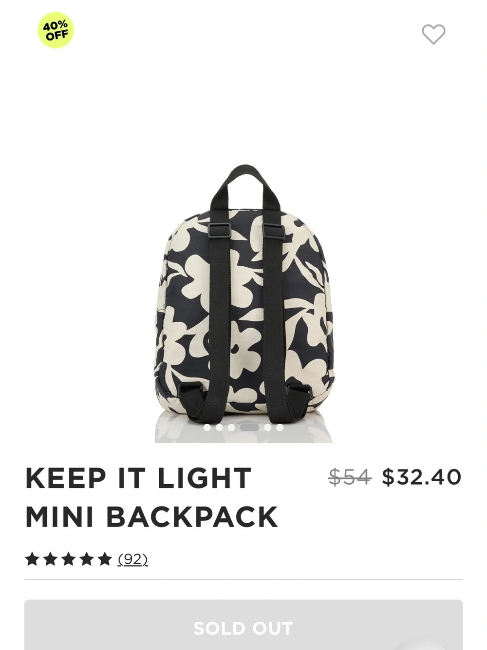 ALOHA Collection Fall flowers mini backpack in Black & sandstone